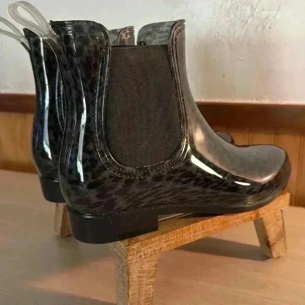 INC Raelynn Vinyl Ankle Rain Boots